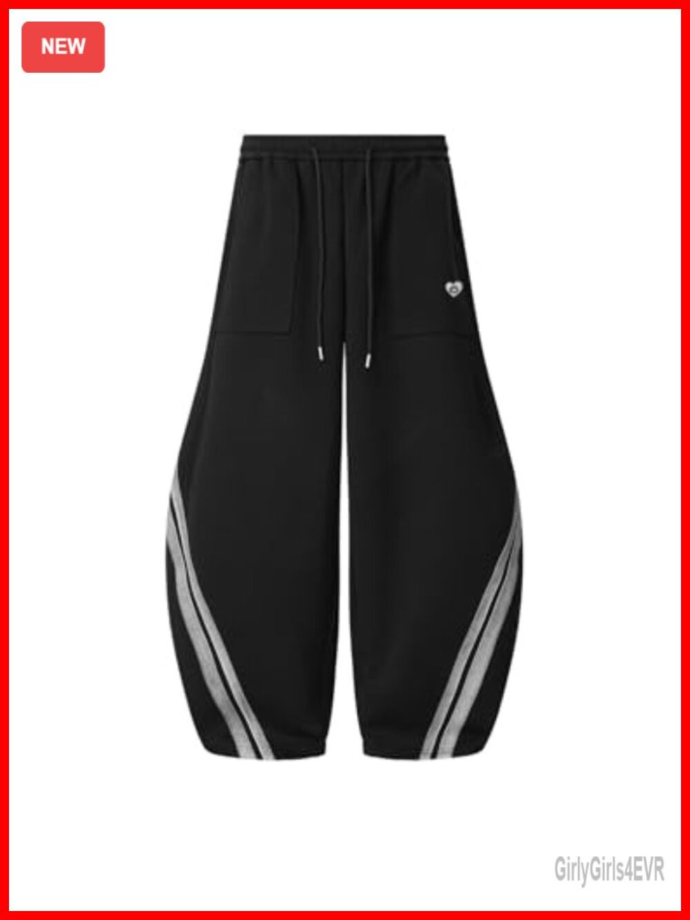 Baggy Barrel Sweatpants Wide Leg Striped Elastic Waist Y2K Lounge